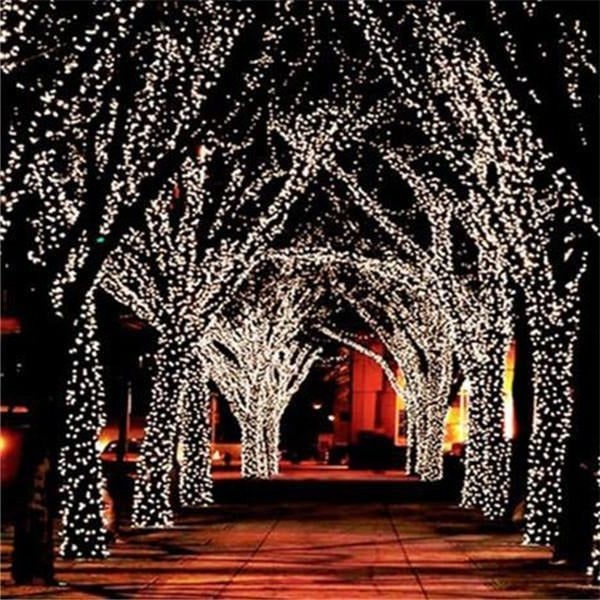 Thermabuild | Outdoor Solar String Lights with 100 LED Fairy Garden Landscape Lighting with Adjustable Panel