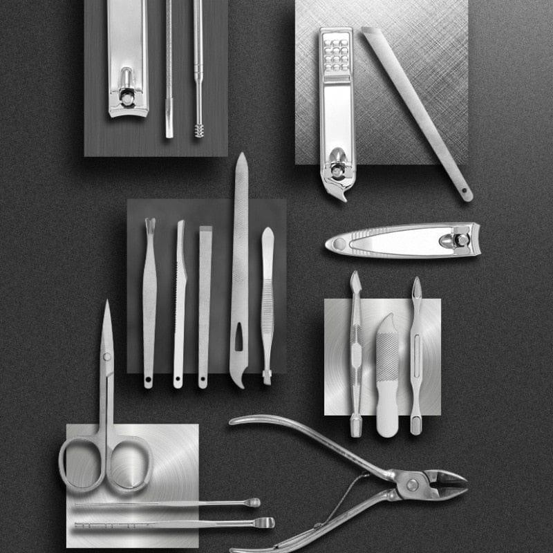 Thermabuild | 19 in 1 Stainless Steel Manicure set Nail clipper Kit