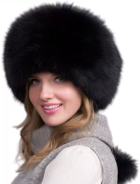 Thermabuild | 100% Natural Fox Fur Hat Women Cap Thick Fur Cap Winter Warm Hat Female Fashion For Women Hat With Earmuffs Hat