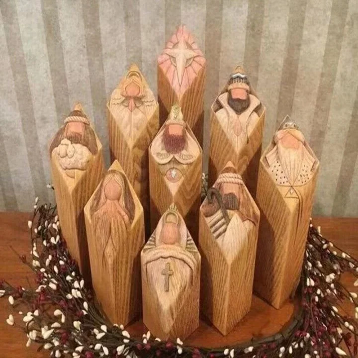 Thermabuild | 9pcs Heaven Nativity Tree Pillar Statues