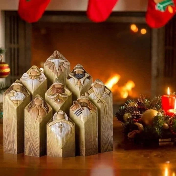 Thermabuild | 9pcs Heaven Nativity Tree Pillar Statues