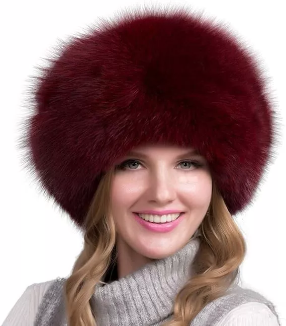 Thermabuild | 100% Natural Fox Fur Hat Women Cap Thick Fur Cap Winter Warm Hat Female Fashion For Women Hat With Earmuffs Hat