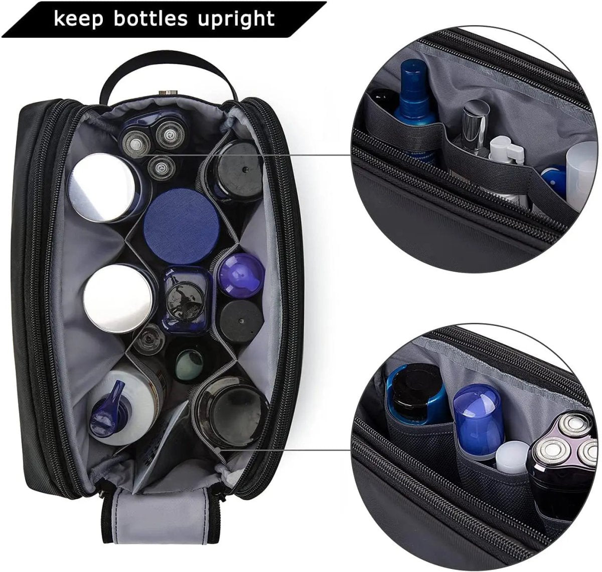 Thermabuild | Men’s Large Travel Toiletry Bag Water-Repellent Double Zipper Design