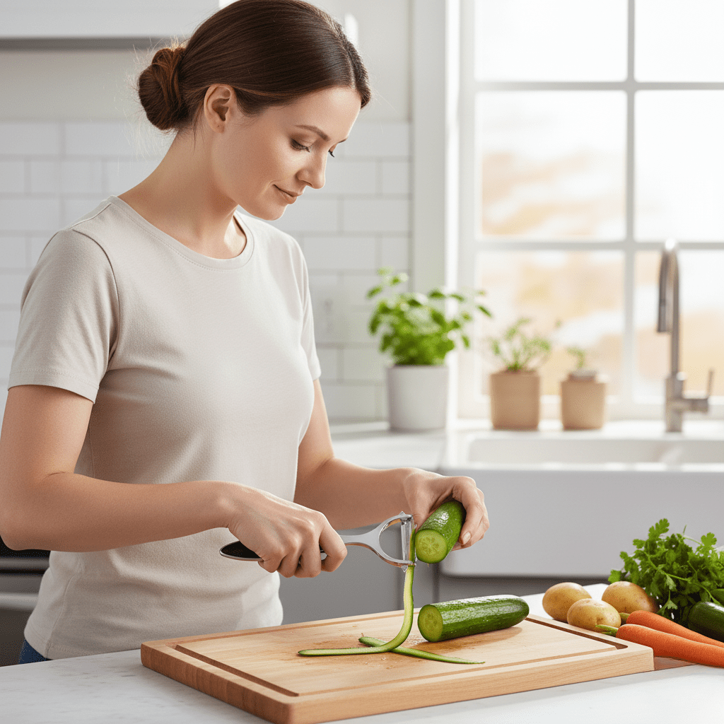 Thermabuild | Comfortable, Non-Slip Stainless Steel Peeler for Effortless Prep