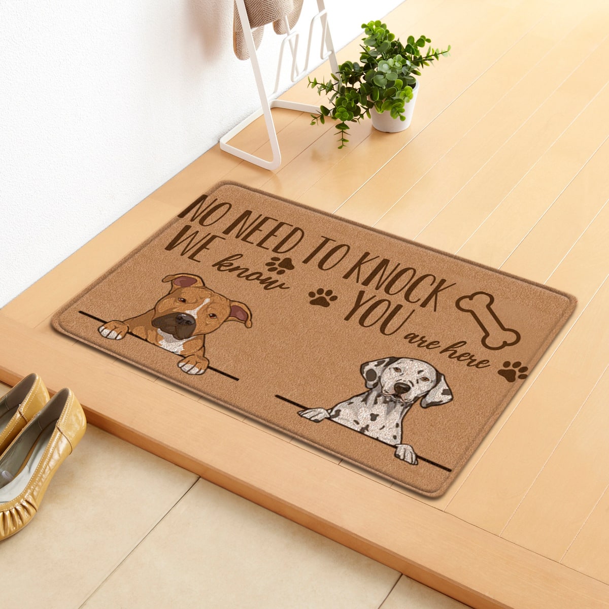 Thermabuild | Personalized Custom Doormat for Front Door with Pet Illustrations Washable Indoor Entryway Mat