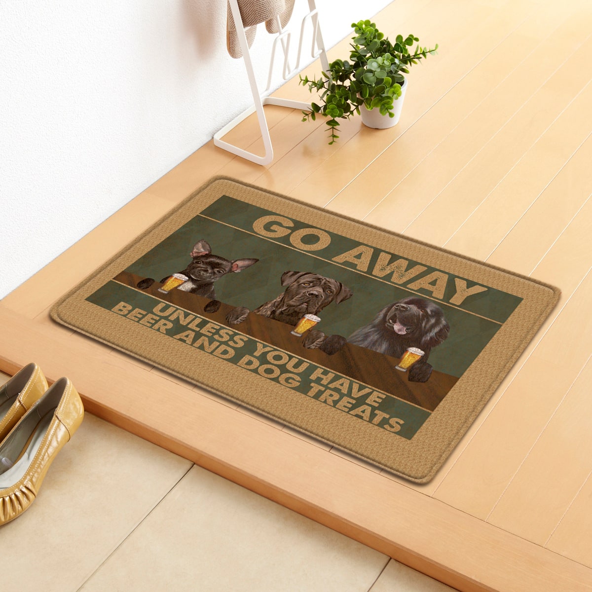 Thermabuild | Personalized Custom Doormat for Front Door with Pet Illustrations Washable Indoor Entryway Mat