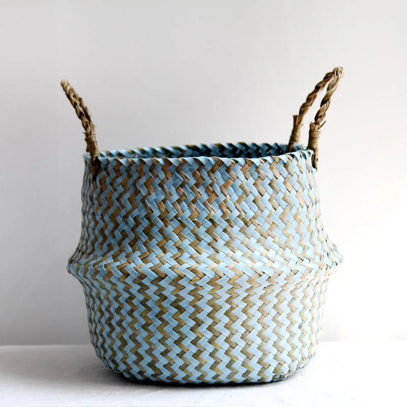 Thermabuild | Boho Handmade Wicker Basket Collapsible Flower Pot Organizer
