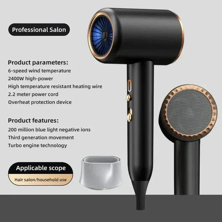 Thermabuild | 2400W Ionic Hair Dryer for Fast, Frizz-Free & Shiny Styling