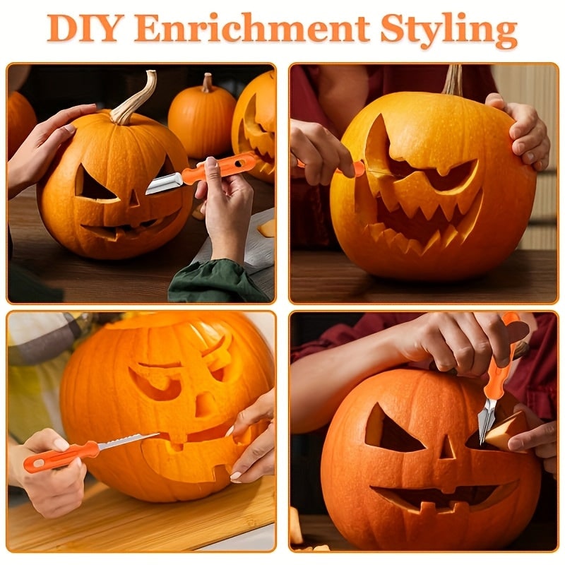 Thermabuild | Pumpkin Carving Kit and Tools with Stainless Steel Supplies for Jack O Lantern Saw