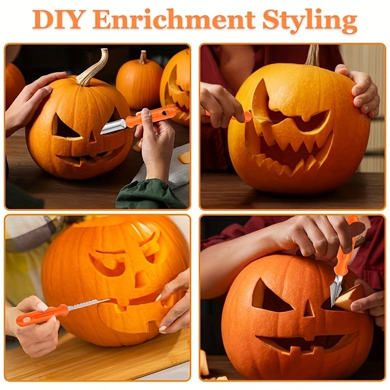 Thermabuild | Pumpkin Carving Kit and Tools with Stainless Steel Supplies for Jack O Lantern Saw