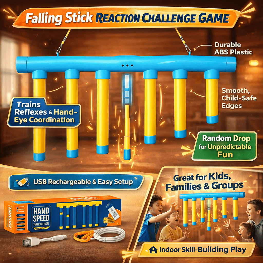 Thermabuild | Kids Reflex Game Reaction Trainer with Falling Stick Challenge