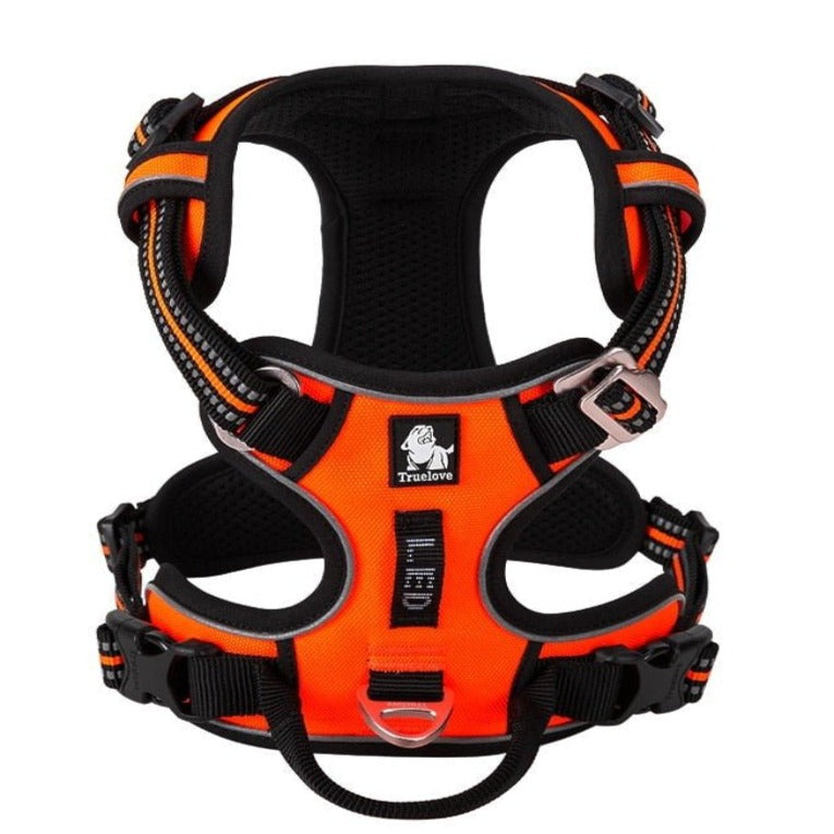 Thermabuild | Reflective Nylon Dog Harness - Adjustable No-Pull Pet Vest with Padded Safety Straps for Small to Large Dogs - Night Visibility Walking Gear