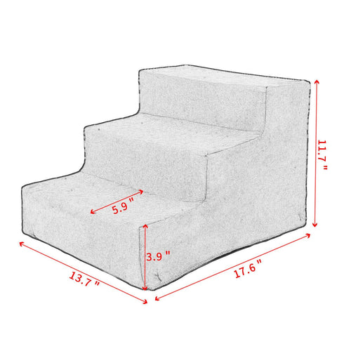 Thermabuild | 3 Step Portable Dog Stairs For Tall Bed