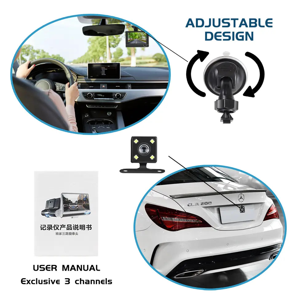 Thermabuild | 4" Touch Screen Front and Rear Dash Cam