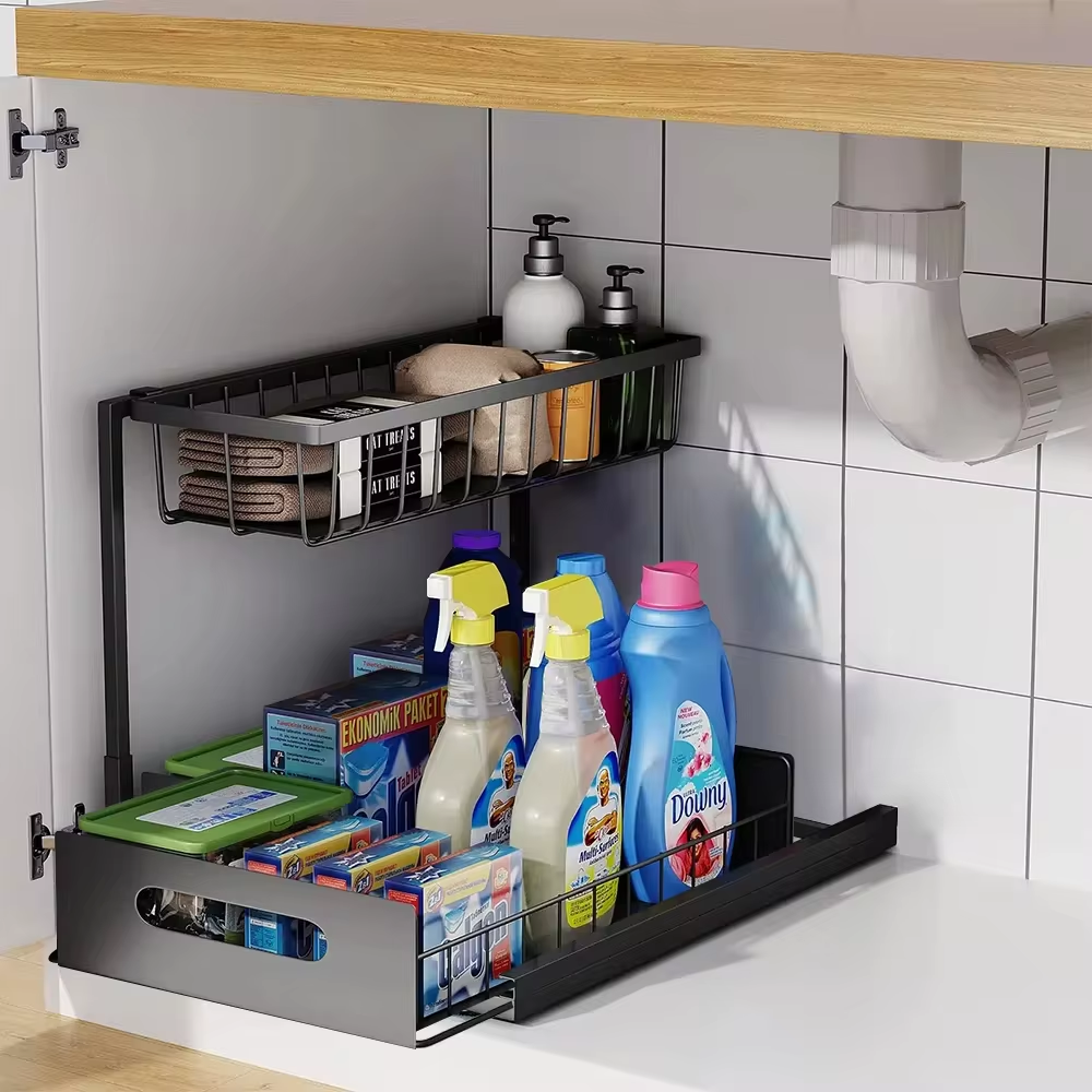 Thermabuild | 2 Tier Slide Out Under Sink Organizer