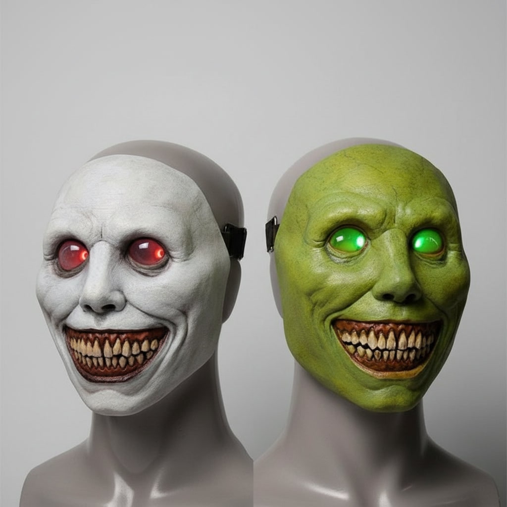 Thermabuild | Scary Halloween Mask Creepy Latex Horror with LED and Adjustable Strap for Costume Party