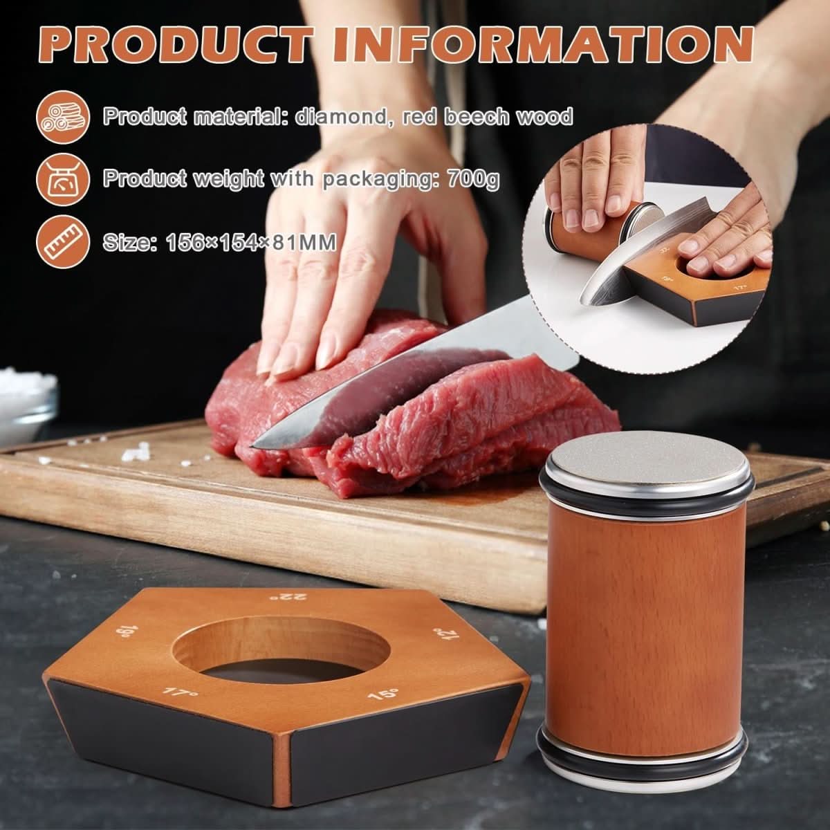 Thermabuild | Manual Diamond Roller Knife Sharpener for Effortless Precision