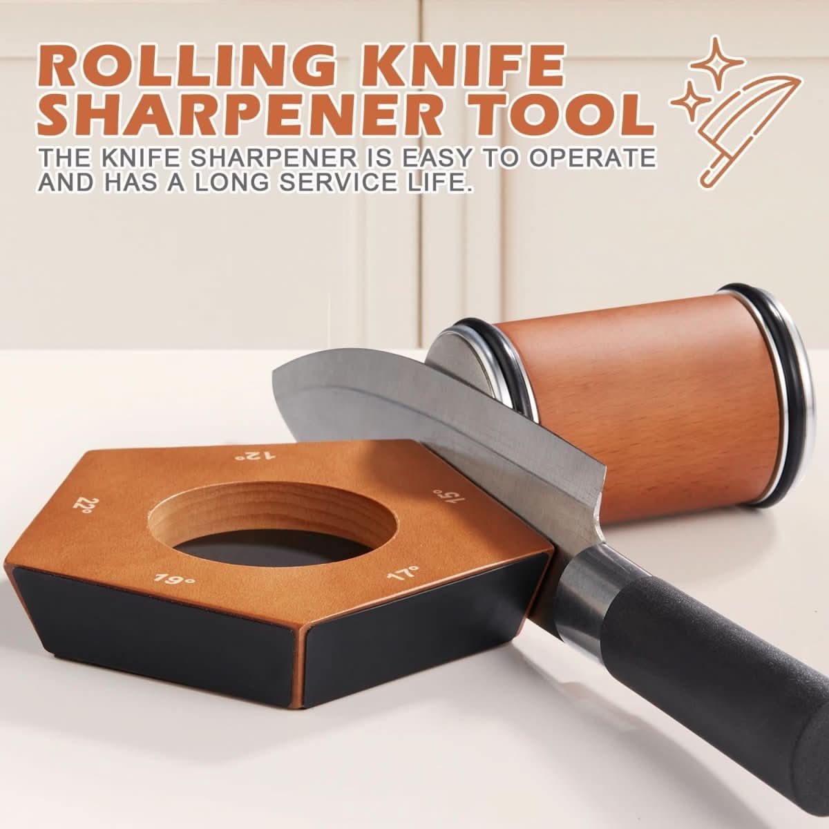 Thermabuild | Manual Diamond Roller Knife Sharpener for Effortless Precision