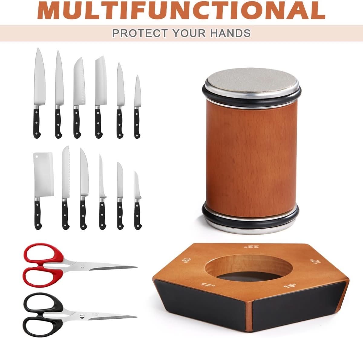 Thermabuild | Manual Diamond Roller Knife Sharpener for Effortless Precision