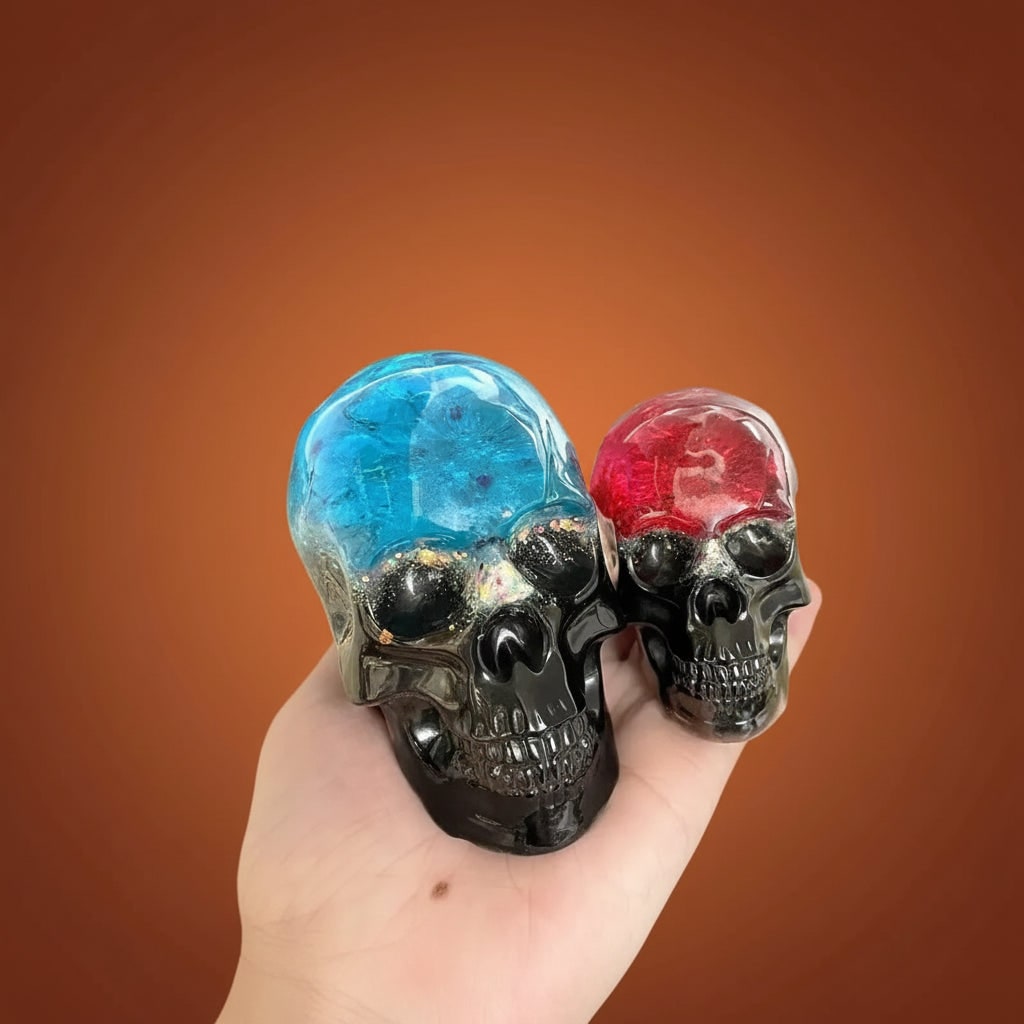 Thermabuild | Halloween 3D Skull Silicone Mold Set of 3 with Detailed Design for Resin Casting and Candle Making