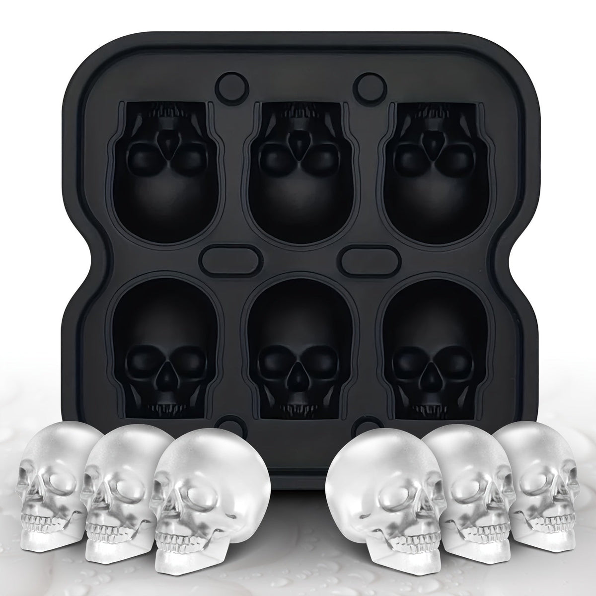Thermabuild | Silicone Skull Ice Cube Maker Tray with Large Reusable Mold for Drinks and Whiskey Ball