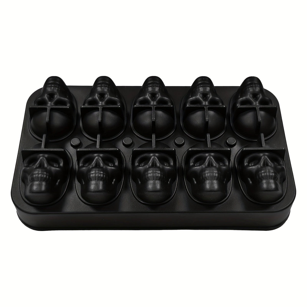 Thermabuild | Silicone Skull Ice Cube Maker Tray with Large Reusable Mold for Drinks and Whiskey Ball