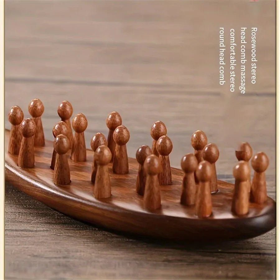 Thermabuild | Rosewood Massage Comb for Scalp Stimulation & Pain Relief