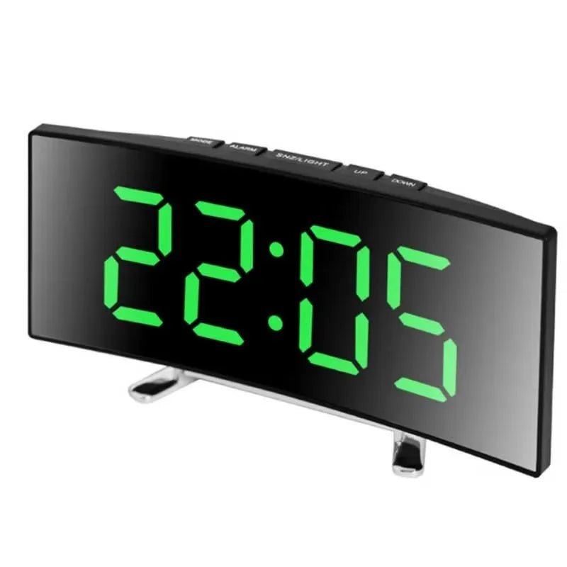 Thermabuild | Curved LED Mirror Alarm Clock for Modern Spaces