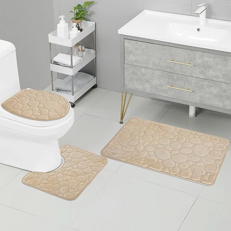 Thermabuild | 3-Piece Non-Slip Bathroom Mat Set with Comfort & Style
