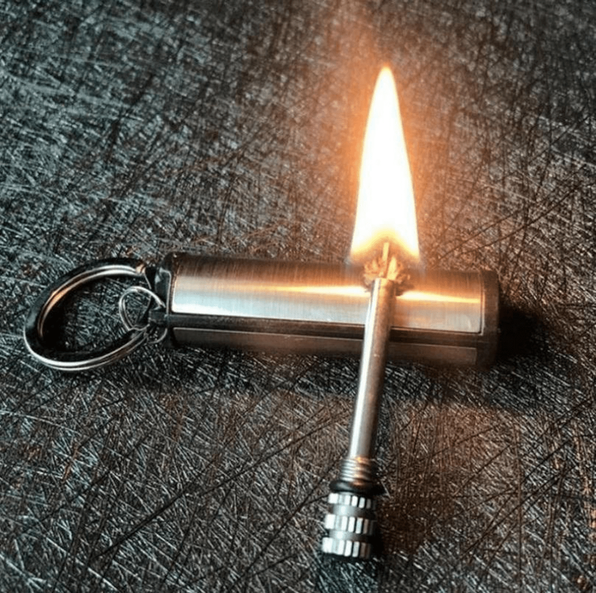 Thermabuild | Durable Waterproof Metal Fire Starter Keychain for Camping