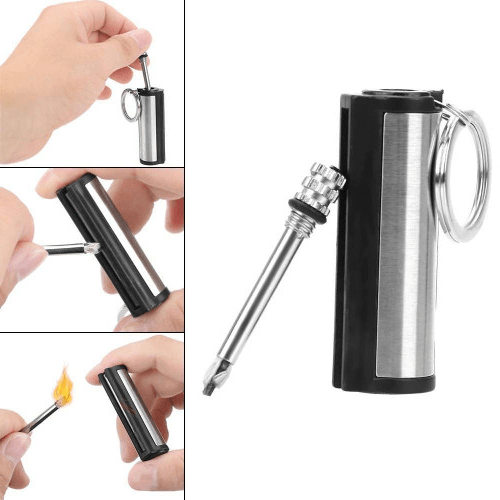Thermabuild | Durable Waterproof Metal Fire Starter Keychain for Camping