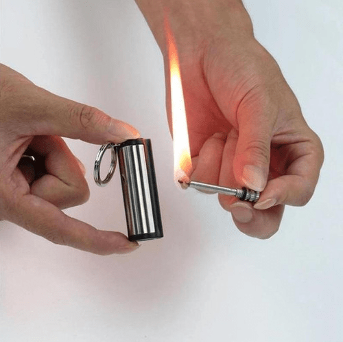 Thermabuild | Durable Waterproof Metal Fire Starter Keychain for Camping