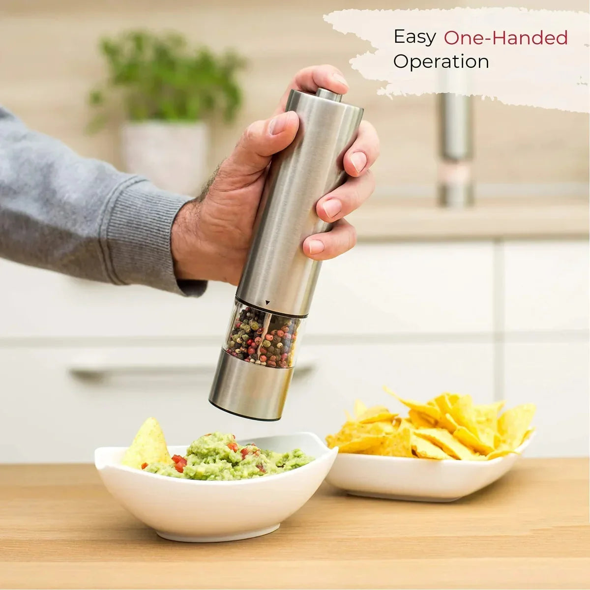 Thermabuild | Electric Salt and Pepper Grinder Set with One-Handed Operation and Built-In Light