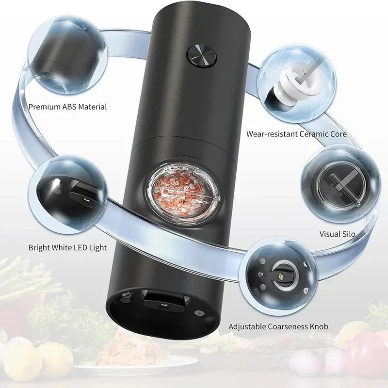 Thermabuild | Electric Salt and Pepper Grinder Set with Adjustable Coarseness