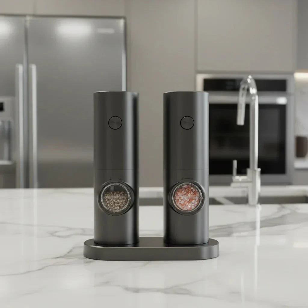 Thermabuild | Electric Salt and Pepper Grinder Set with Adjustable Coarseness