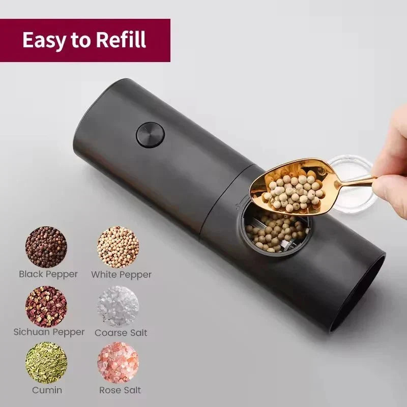 Thermabuild | Electric Salt and Pepper Grinder Set with LED Light and Adjustable Thickness