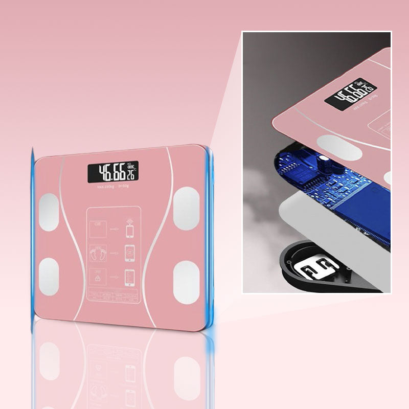 Thermabuild | Smart Digital Body Weight and Fat Scale - Bluetooth Connected Bathroom Scale with 18 Health Metrics and Slim Glass Design for Men and Women