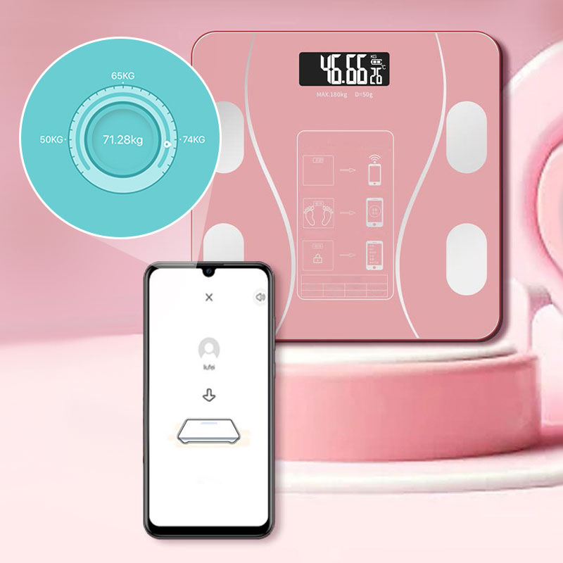 Thermabuild | Smart Digital Body Weight and Fat Scale - Bluetooth Connected Bathroom Scale with 18 Health Metrics and Slim Glass Design for Men and Women