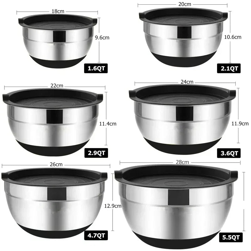 Thermabuild | Stainless Steel Mixing Bowl with Non-Slip Silicone Bottoms