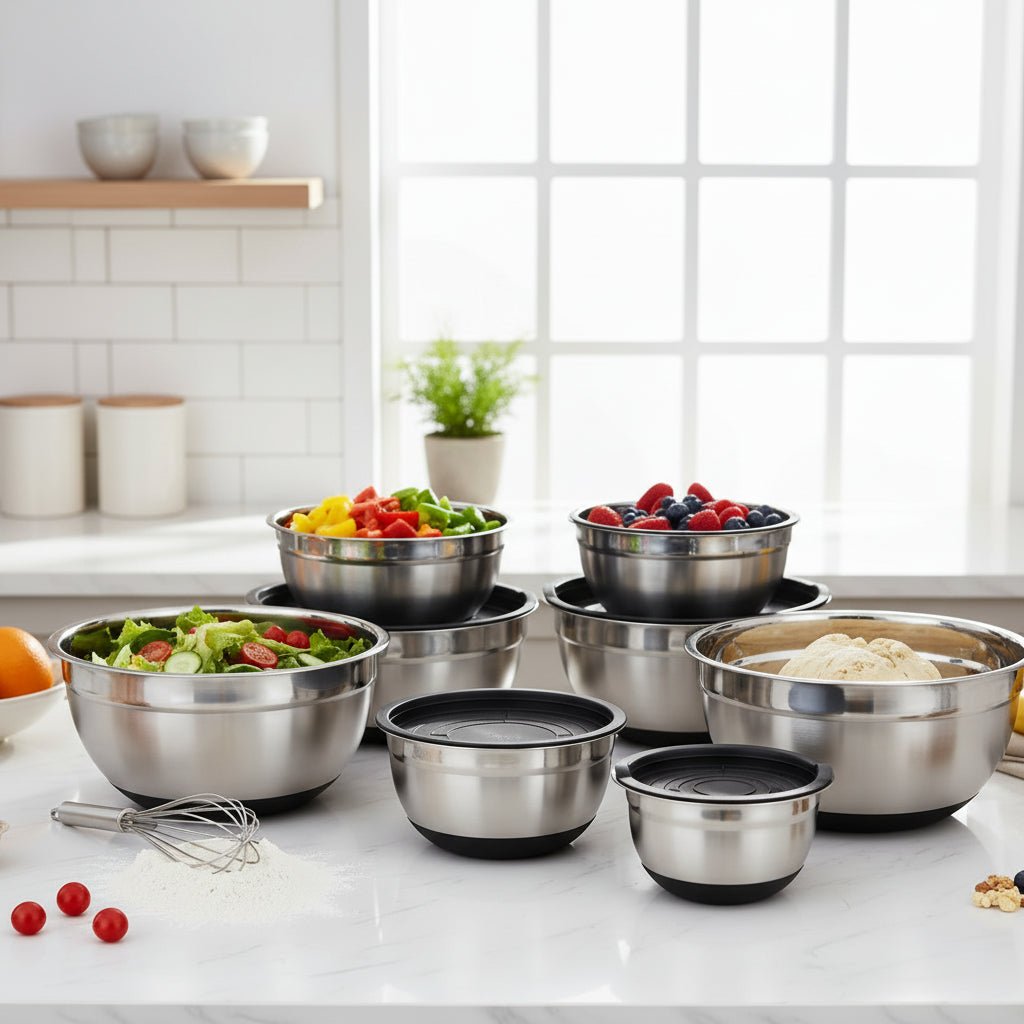 Thermabuild | Stainless Steel Mixing Bowl with Non-Slip Silicone Bottoms