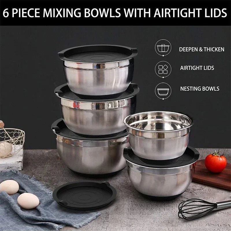 Thermabuild | Stainless Steel Mixing Bowl with Non-Slip Silicone Bottoms