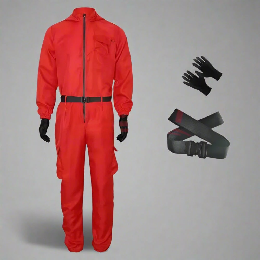 Thermabuild | survival game Guard Costume Jumpsuit with Mask and Belt