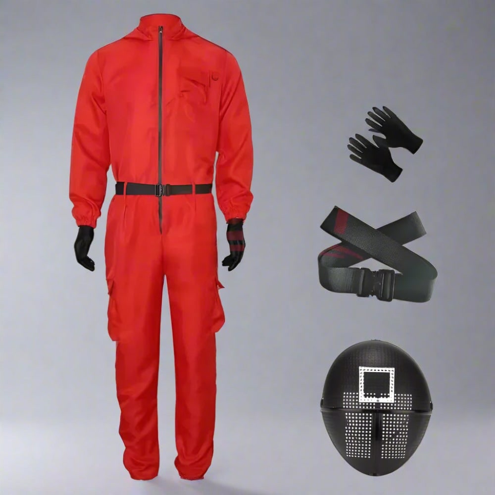 Thermabuild | survival game Guard Costume Jumpsuit with Mask and Belt