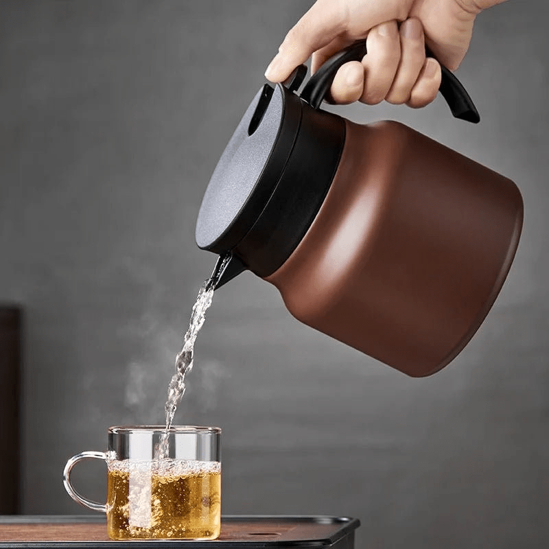 Thermabuild | Insulated Teapot with Stainless Steel & Ceramic Strainer for Hot or Cold Tea
