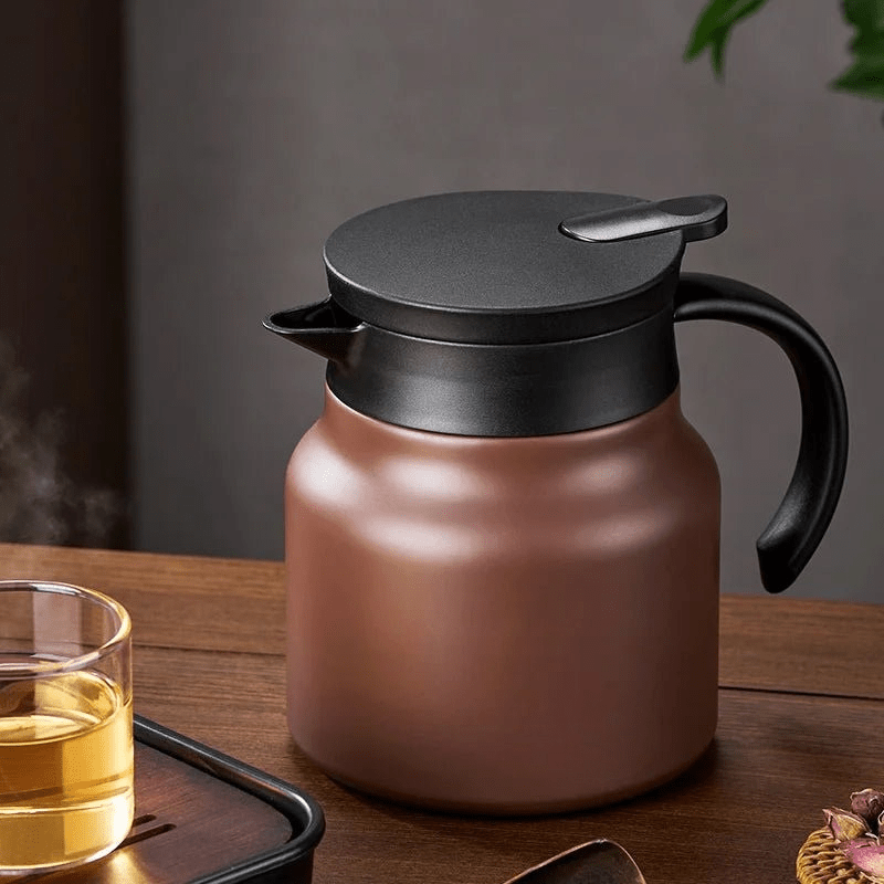 Thermabuild | Insulated Teapot with Stainless Steel & Ceramic Strainer for Hot or Cold Tea