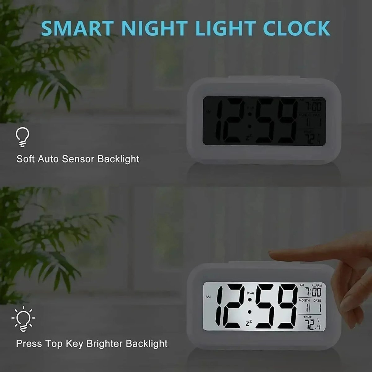 Thermabuild | Multifunction LED Digital Alarm Clock with Snooze