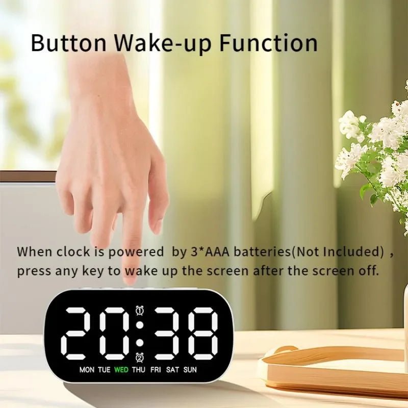 Thermabuild | LED Digital Alarm Clock with Dual Alarm & Temperature Display