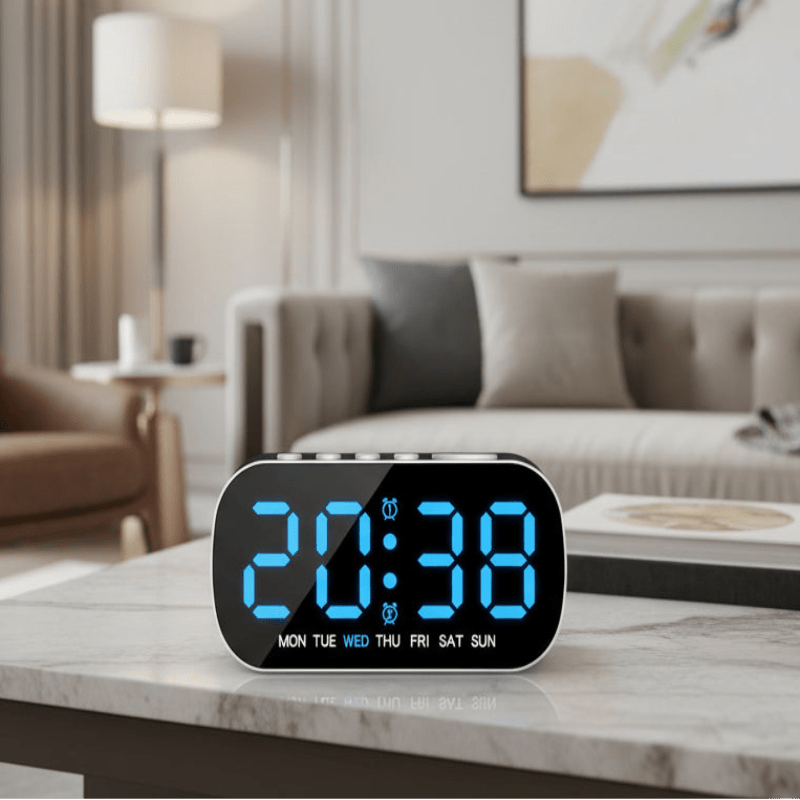 Thermabuild | LED Digital Alarm Clock with Dual Alarm & Temperature Display