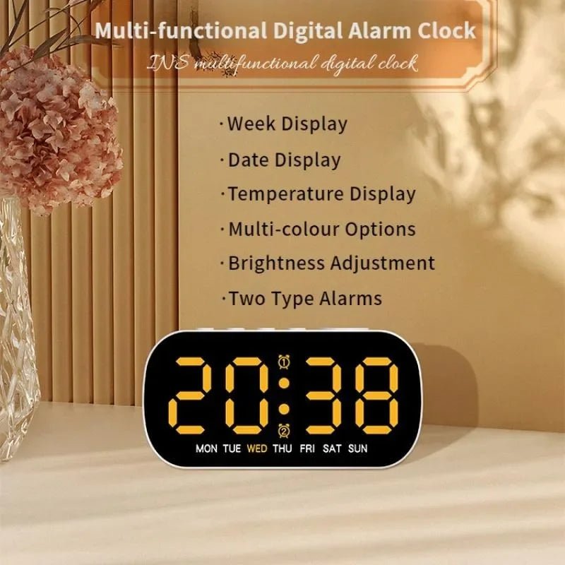 Thermabuild | LED Digital Alarm Clock with Dual Alarm & Temperature Display