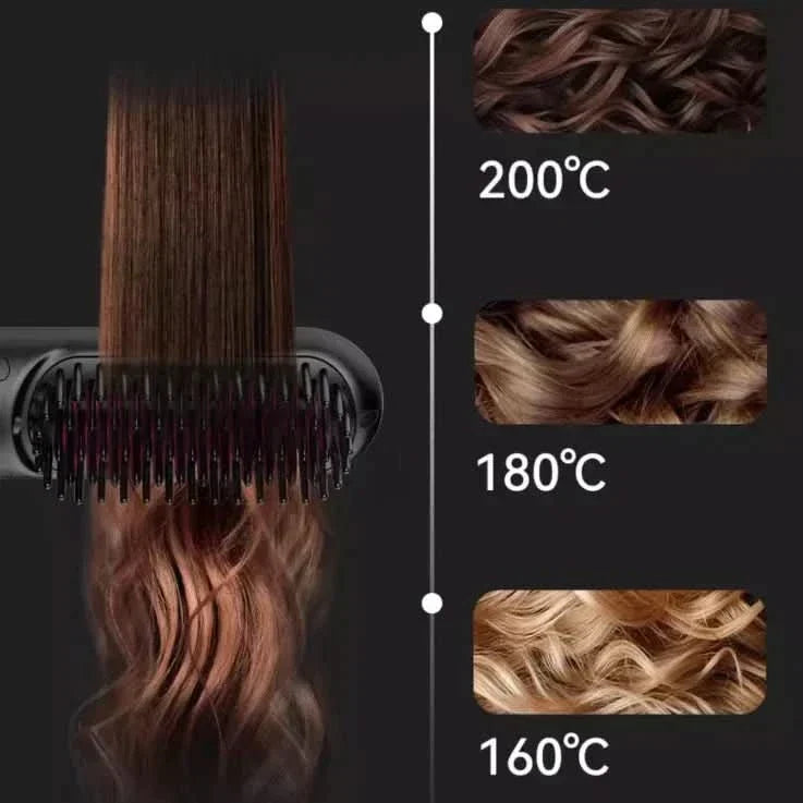 Thermabuild | Wireless Hair Straightening Brush for Smooth, Frizz-Free Styling
